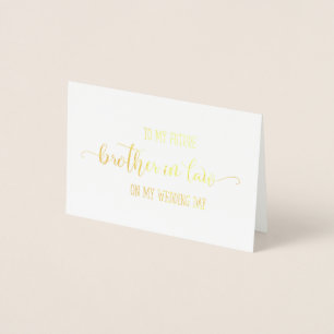Gold Foil Brother in Law Wedding Day Thank You Card