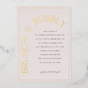 Gold Foil Brunch & Bubbly Bridal Shower Invitation