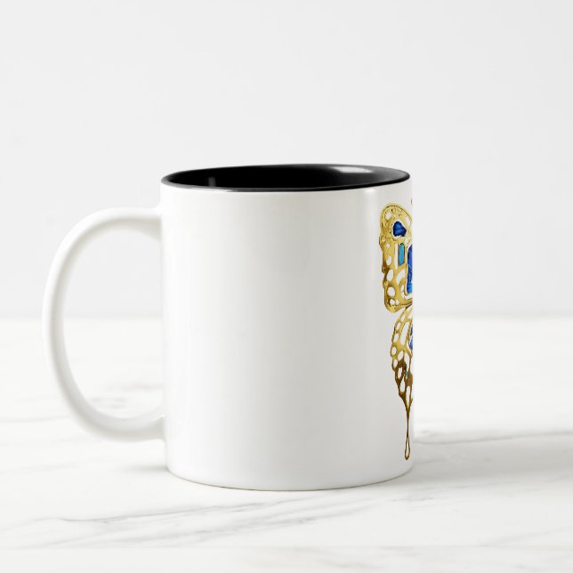 Gold Foil Butterfly Elegance mugs  (Left)