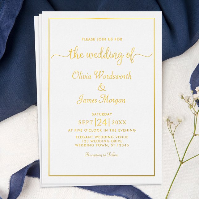 Gold Foil Calligraphy Elegant Minimalist Wedding (Creator Uploaded)