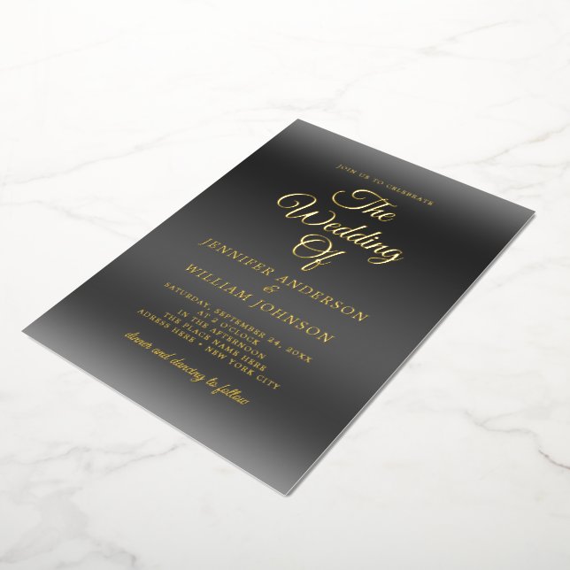 Gold Foil Calligraphy Elegant Simple Black (Rotated)
