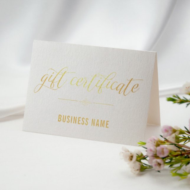 Gold Foil Calligraphy Gift Certificate Foil Card (Creator Uploaded)