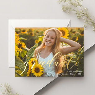 Gold Foil Calligraphy Graduation Announcement