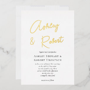 Gold Foil Calligraphy Script Modern Wedding
