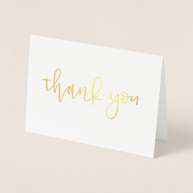 Gold Foil Calligraphy Thank You Card (Front)