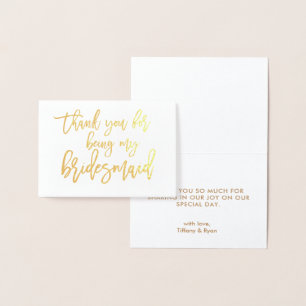 Gold Foil Calligraphy Wedding Thank You Card