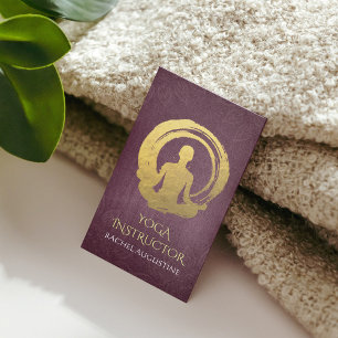 Gold Foil Calligraphy Yoga Meditation & ZEN Symbol Business Card