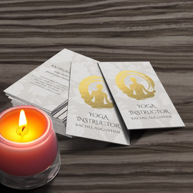 Gold Foil Calligraphy Yoga Meditation & ZEN Symbol Business Card (Creator Uploaded)