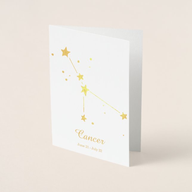 Gold Foil CANCER Zodiac Sign Constellation Card (Front)