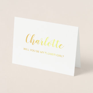 Gold Foil Card | will you be my flower girl
