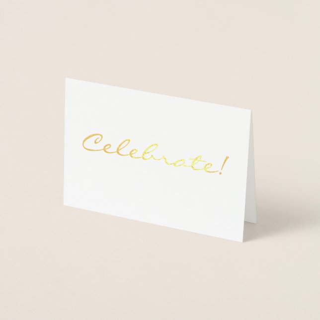 Gold Foil Celebrate Mini Card (Front)