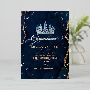 Gold Foil Celestial Stars Princess Quinceanera
