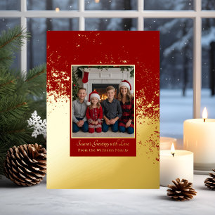 Gold Foil Christmas Card Template Custom Holiday