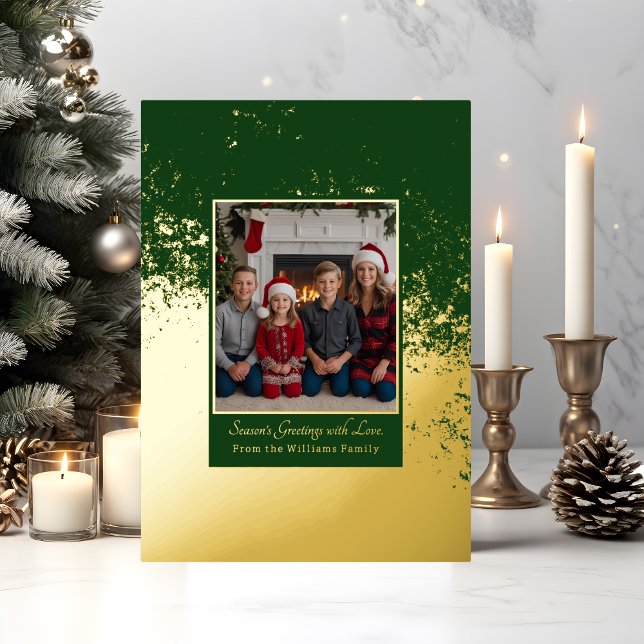Gold Foil Christmas Card Template Custom Holiday (Creator Uploaded)