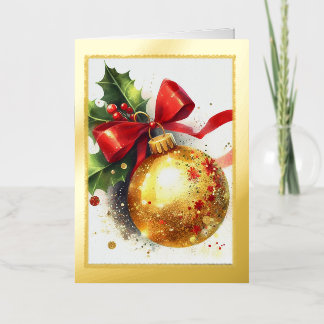 Gold Foil Christmas Ornament Card