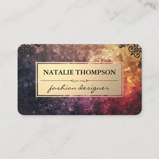Gold Foil | Colourful Texture Business Card (Front)