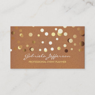 Gold Foil Confetti Modern Elegant Business Card