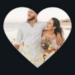 Gold Foil Confetti Wedding Photo Heart Sticker<br><div class="desc">Gold Foil Confetti Wedding Photo Heart Sticker.</div>