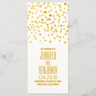 Gold Foil Confetti Wedding Programs