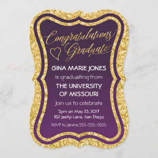 Gold Foil Congratulations Graduation Invitation