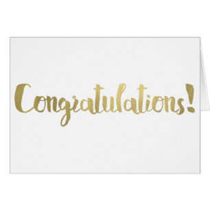 Gold Foil Congratulations Modern Script Thank You