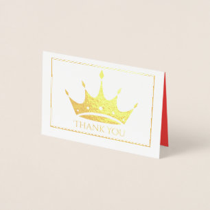 Gold Foil Crown Mini Card-Thank You Card