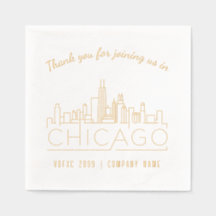 Gold Foil Custom Chicago Corporate Event Napkins