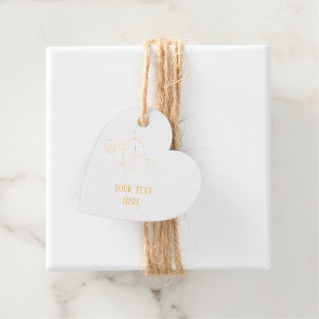 Gold Foil Custom Favour Tag (With Box)