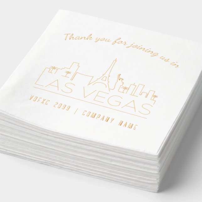 Gold Foil Custom Las Vegas Corporate Event Napkins (Detail)