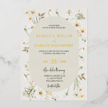 Gold foil daisy wildflowers wedding invitation<br><div class="desc">Gorgeous and elegant wedding invitation with watercolor meadow flowers and real gold foil details. Find matching items in my shop collection "Daisy Collection" or contact me for more options.</div>