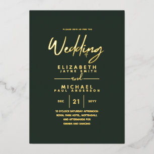 GOLD FOIL Dark Green Modern All-in-1 Wedding Foil 