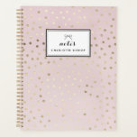 Gold Foil Dots Pattern Blush Personalised Planner<br><div class="desc">Gold Foil Dots Pattern Blush Personalised Planner | Customisable planner featuring faux gold foil polka dots pattern on blush pink background. This modern and feminine planner will be perfect as a personalised gift.</div>