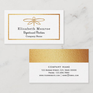 Gold Foil Dragonfly - Business Card