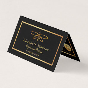 Gold Foil Dragonfly - Double Loyalty Business Card