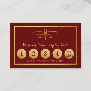 Gold Foil Dragonfly - Loyalty Card