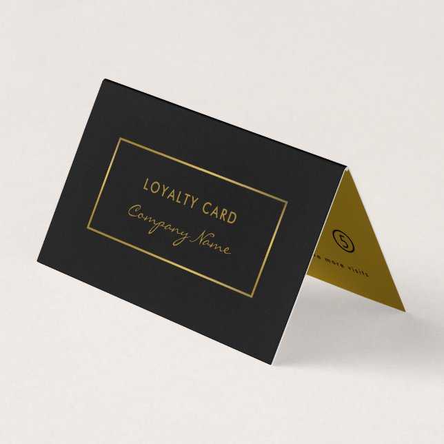 Gold Foil Effect Double Loyalty Business Card (Front)