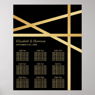 Gold Foil Effect Geometric Style Seating Chart