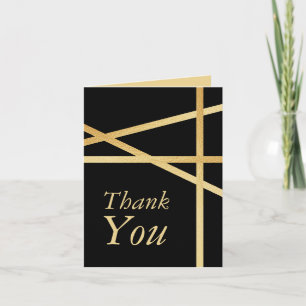 Gold Foil Effect Geometric Style Wedding Thank You Card