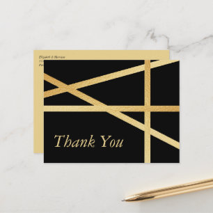 Gold Foil Effect Geometric Style Wedding Thank You Postcard