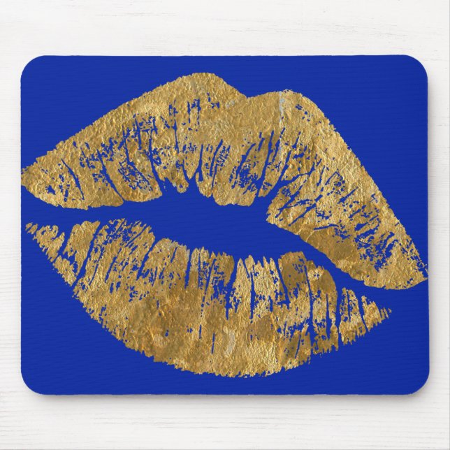 Gold Foil Effect Kiss Mouse Pad (Front)