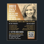 Gold Foil Effect Political Campaigner Advertising Flyer<br><div class="desc">Gold Foil Effect Political Campaigner Advertising Flyer by The Business Card Store.</div>
