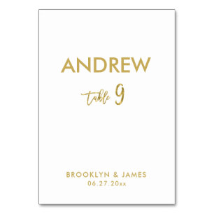 Gold Foil Effect Wedding Table Cards Table 9