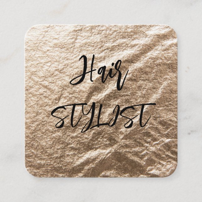 Gold foil elegance square business card (Front)