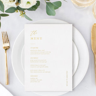Gold Foil Elegant 5x7" Wedding Table Menu Cards