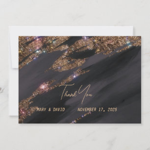 Gold Foil Elegant Black Thank You Card