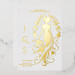 Gold Foil Elegant Bride Wedding 