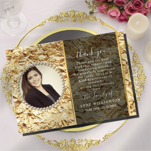 Gold Foil Elegant Funeral Thank You Card