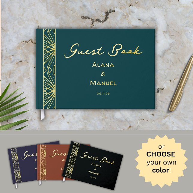 Gold Foil Elegant Modern Luxury Wedding Guest Book (Creator Uploaded)