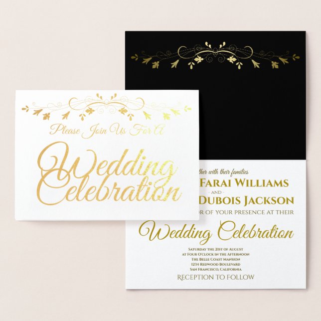 Gold Foil Elegant Wedding Invitation (Display)