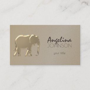 Gold Foil Elephant Modern Business Card